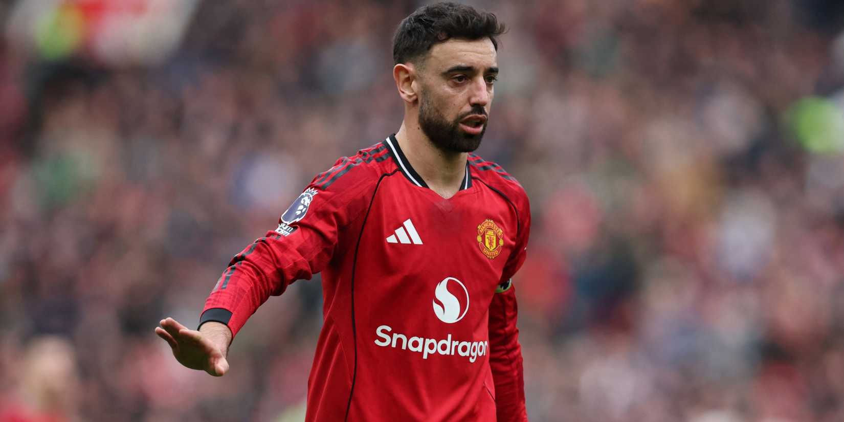 Bruno Fernandes in Premier League action for Manchester United
