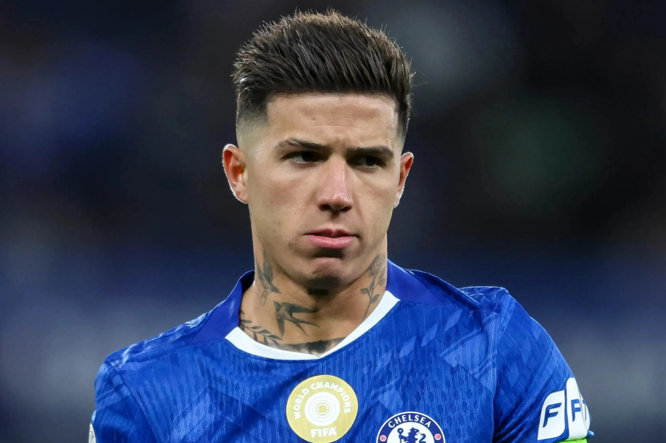 Enzo Fernandez in the Champions League action for Chelsea in their round-of-16 second-leg defeat to PSG