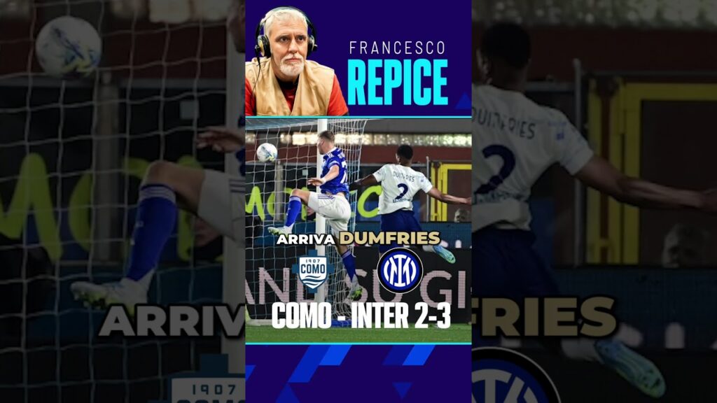 Como-Inter 2-3: il gol di Dumfries commentato da Francesco Repice in radiocronaca