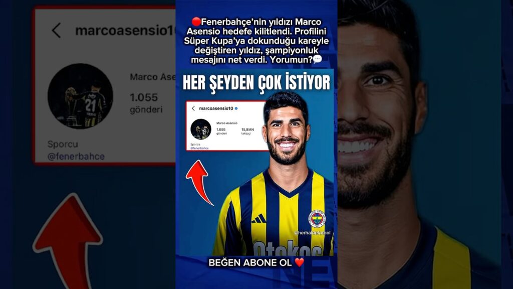 Fenerbahçe’nin yıldızı Marco Asensio şampiyonluğu çok istiyor! #fenerbahçe #futbol #asensio