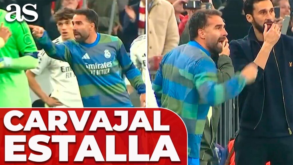 CARVAJAL ESTALLA contra VINCIC tras la EXPULSIÓN de CAMAVINGA | FC BAYERN vs. REAL MADRID (4-3)