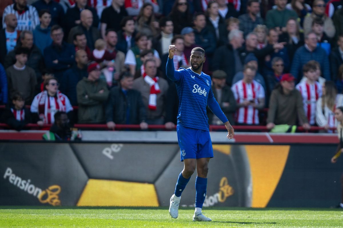 Beto after scoring for Everton against Brentford