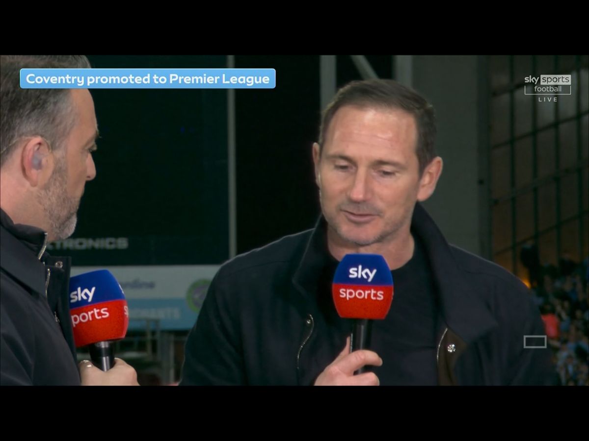 Frank Lampard during an interview with Sky Sports