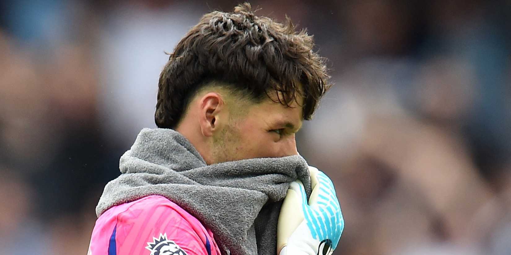Manchester City's James Trafford looks dejected after the match