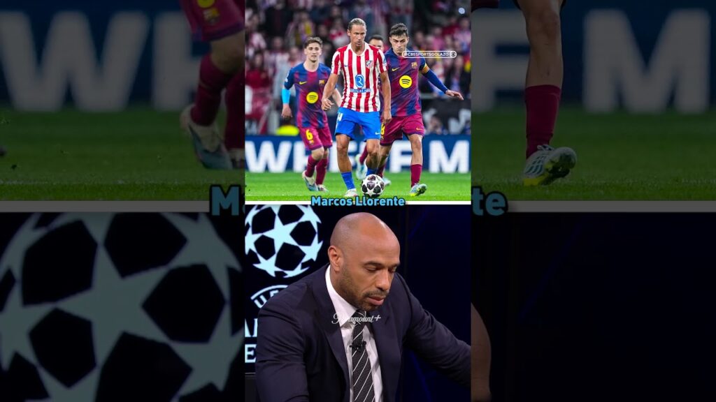 Thierry applauds Marcos Llorente for his standout performance vs. Barcelona ✨ #UCLToday