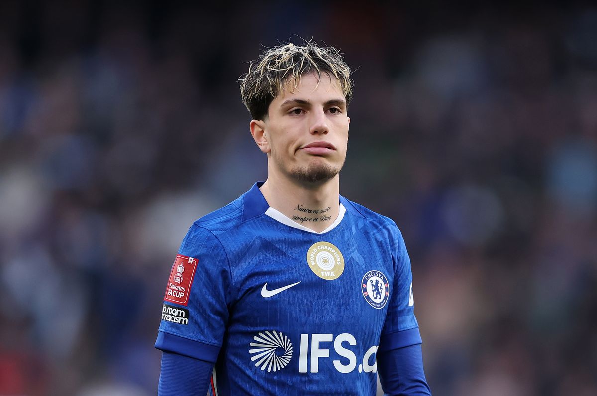 Alejandro Garnacho of Chelsea during the Emirates FA Cup Quarter Final match between Chelsea and Port Vale on April 04, 2026 in London, England. 