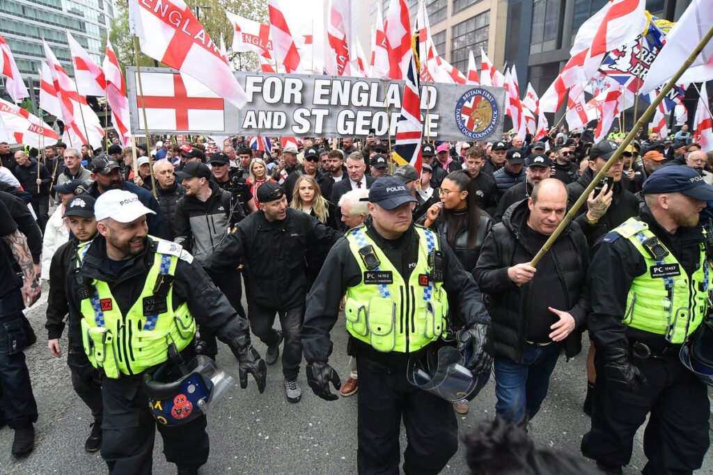 Britain First march – live: Hundreds of far-right supporters and counter protesters in Manchester city centre standoff