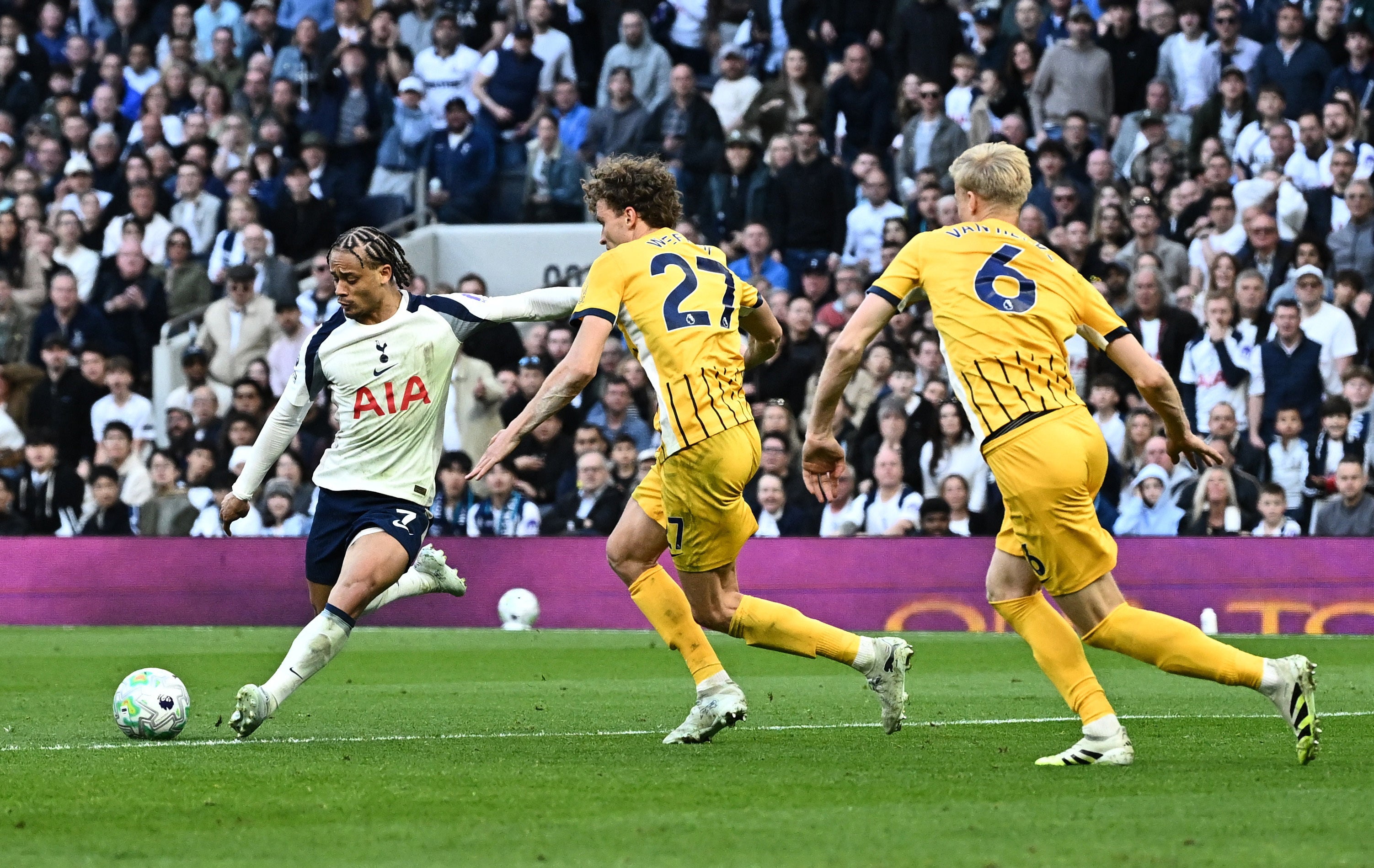 Xavi Simons thought he'd scored the winner for Spurs