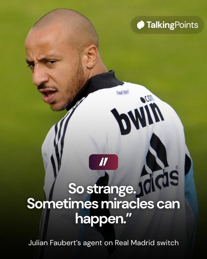 Real Madrid's French midfielder Julien Faubert attends a training session in Madrid on April 30, 2009. Real Madrid will play 'El Clasico' match against arch-rivals Barcelona on May 02, 2009, a crucial match in deciding the league title this season, as Real are just four points behind the Catalan giants at the top of the table with just five matches to play.