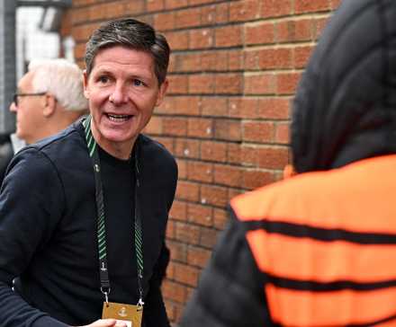 Crystal Palace manager Oliver Glasner arrives at the stadium before the match 