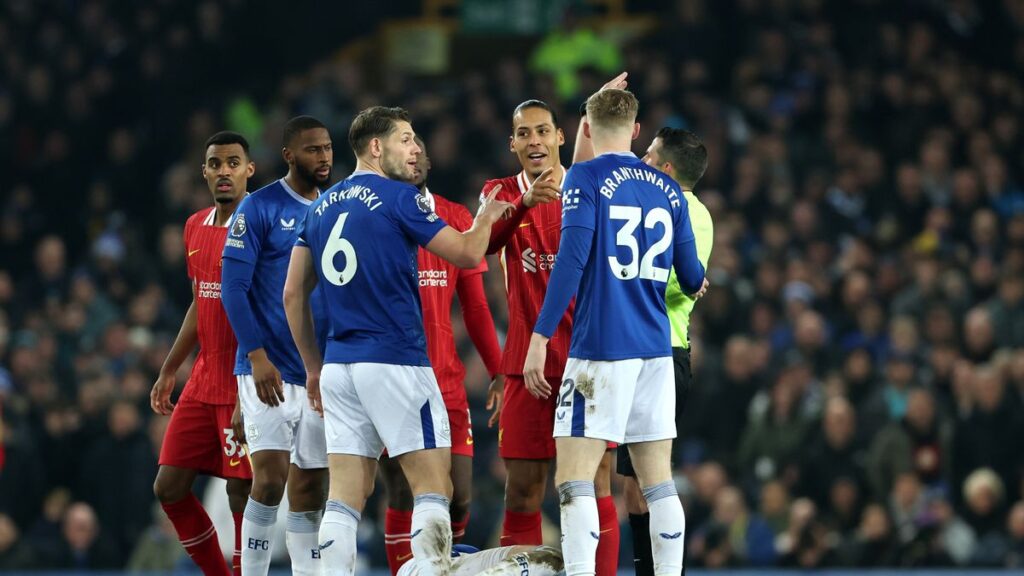 Virgil van Dijk sent brutal two-word dig to Everton after chaotic end to Liverpool game