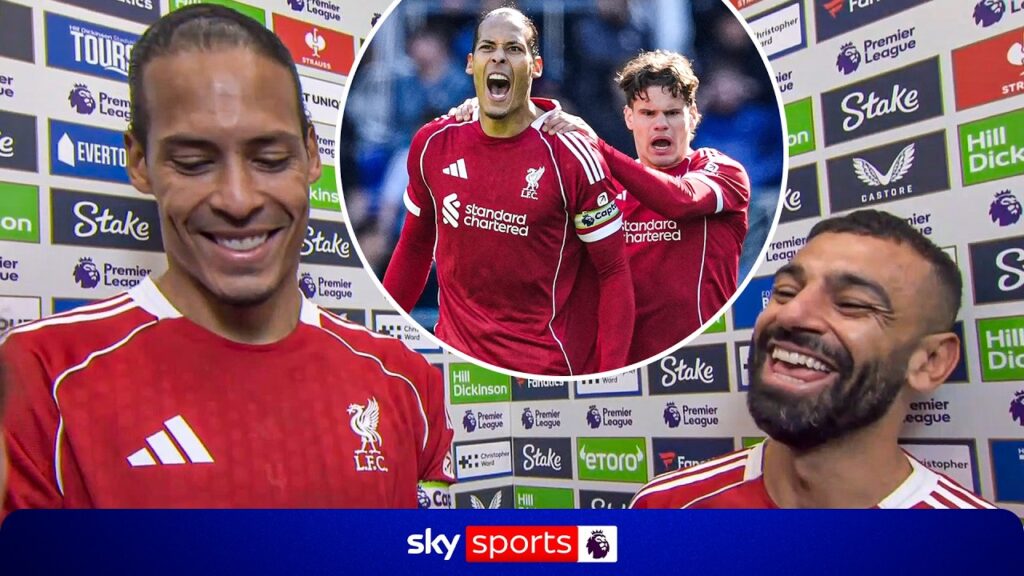 Virgil van Dijk & Mo Salah REACT to Liverpool last-gasp Merseyside derby win!