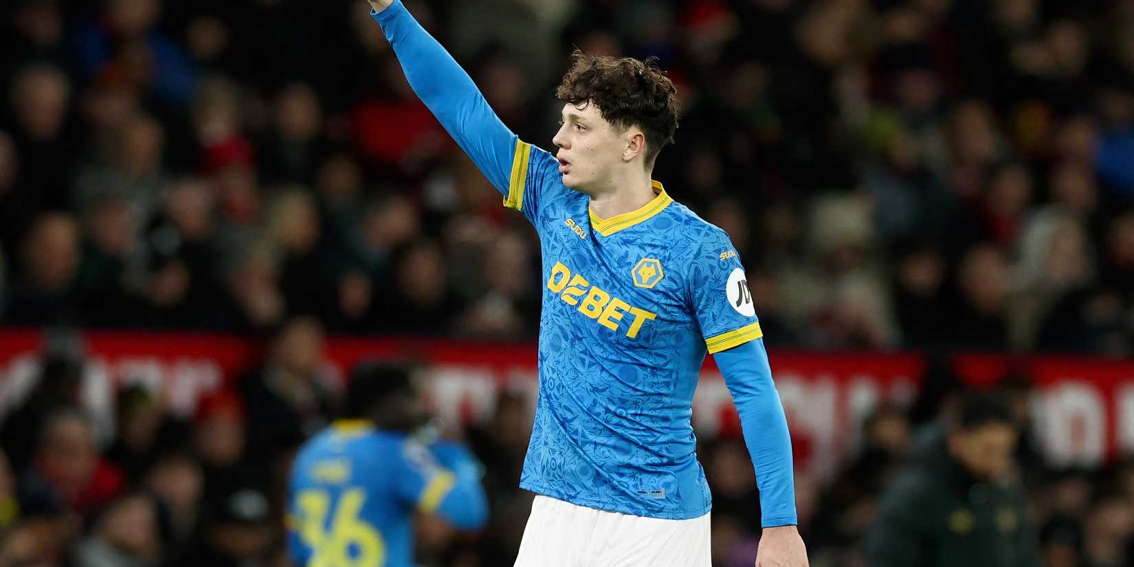 Ladislav Krejci celebrating after scoring for Wolverhampton Wanderers against Manchester United in the Premier League