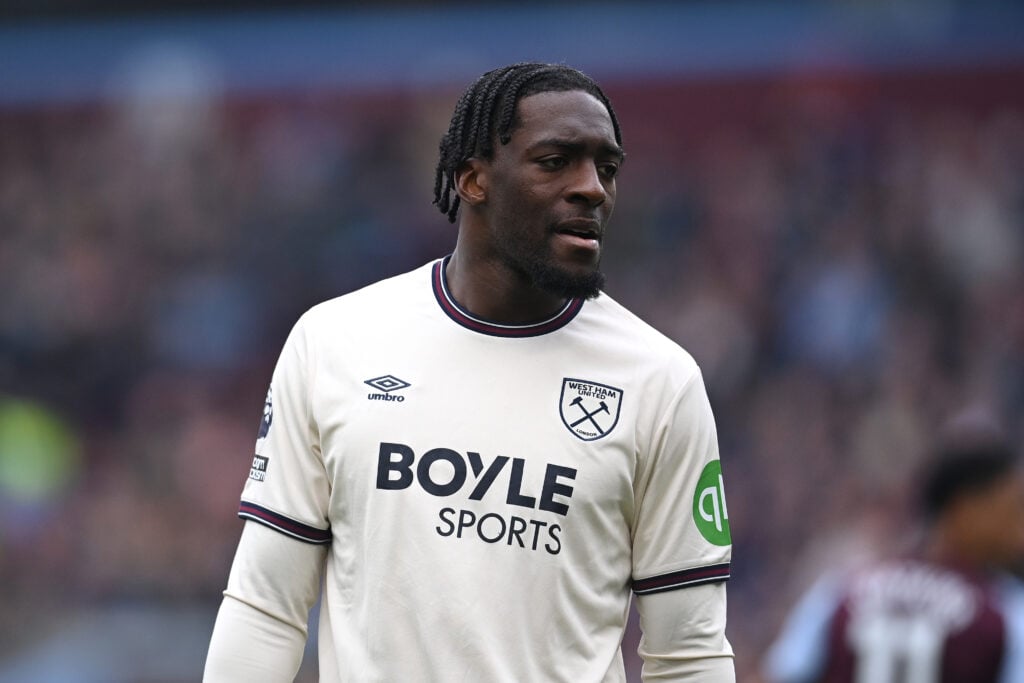 Axel Disasi of West Ham United during the Premier League match between Aston Villa and West Ham