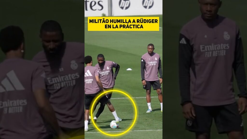 Militão humilla a Rüdiger en la práctica