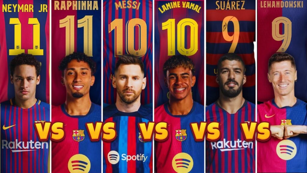 Comparison: Messi vs Neymar vs Lamine Yamal vs Luis Suárez vs Raphinha vs Lewandowski | WHO IS GOAT?