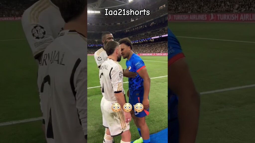 Dani Carvajal🔥 and😱 Loïs Openda during Real Madrid’s UCL Round of 16.#viral #viralvideo #football