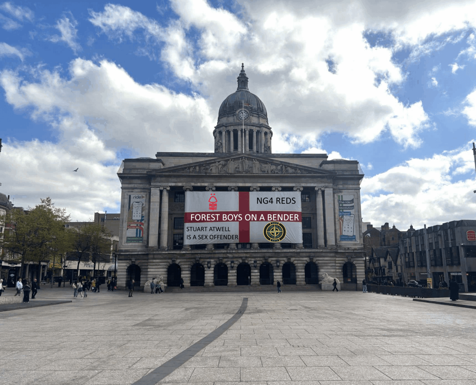 Our flag flying proud over Slab Square for St George's Day