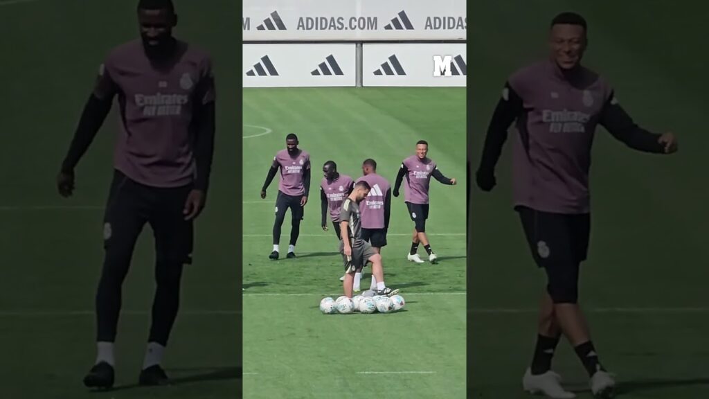 La diablura de Vini y la reacción de Mbappé, y ojo al grito del francés cuando le agarra Rüdiger… 😱