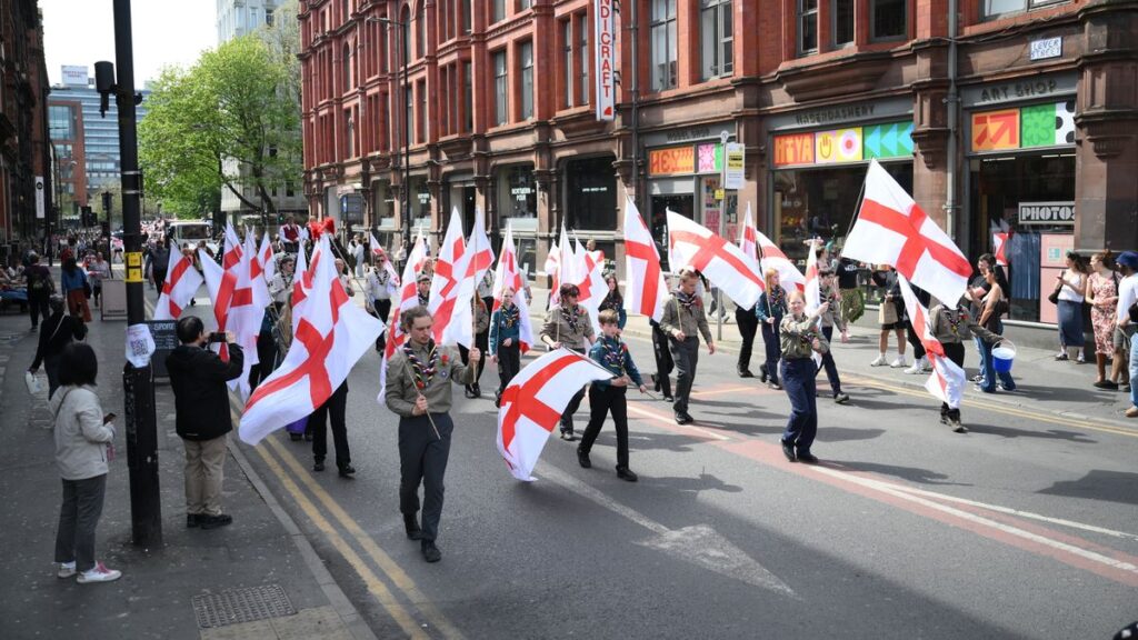 St George's Day parade makes its way though Manchester in 'biggest and best' ever
