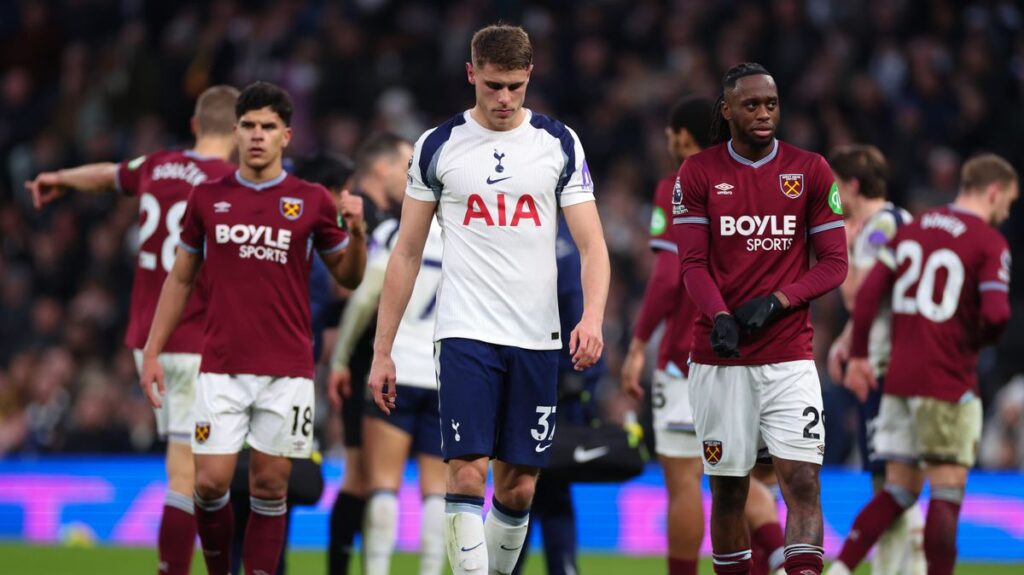 Tottenham and West Ham's final four games and how many points they won in reverse fixtures