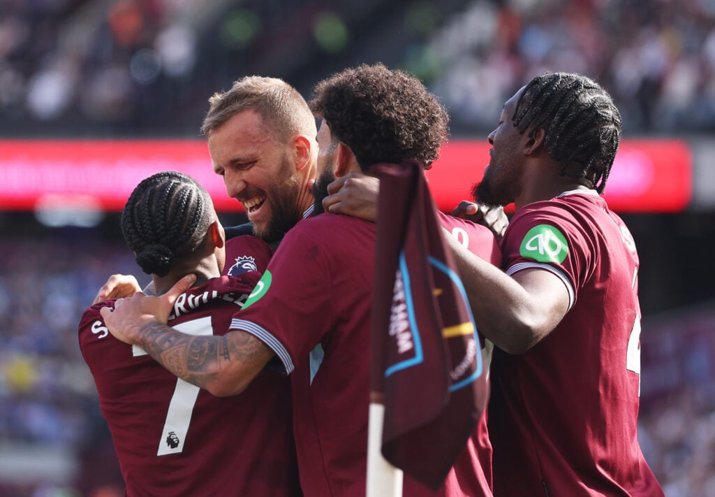 Tomas Soucek celebrates during West Ham United v Everton - Premier League