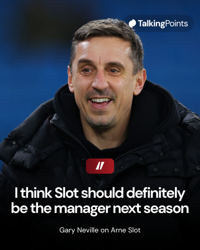 Gary Neville during his presenting duties for Sky Sports.