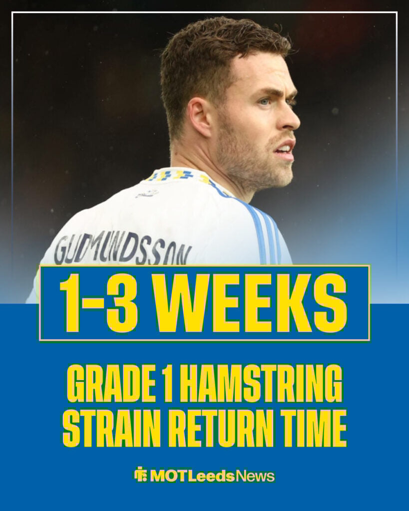 Gabriel Gudmundsson's possible injury return timeframe after injury against Chelsea in 1-0 FA Cup semi-final defeat.