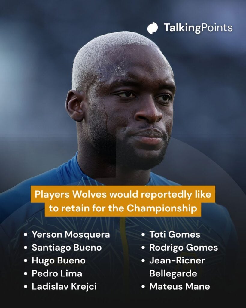 A custom graphic showing players Wolves reportedly want to keep.