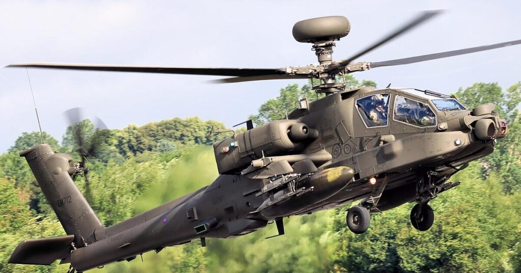 British Army Apache helicopter spotted flying over Dorset