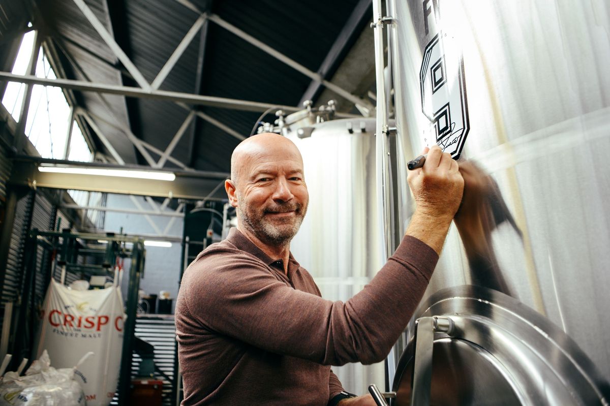 Alan Shearer at Anarchy Brewery. 