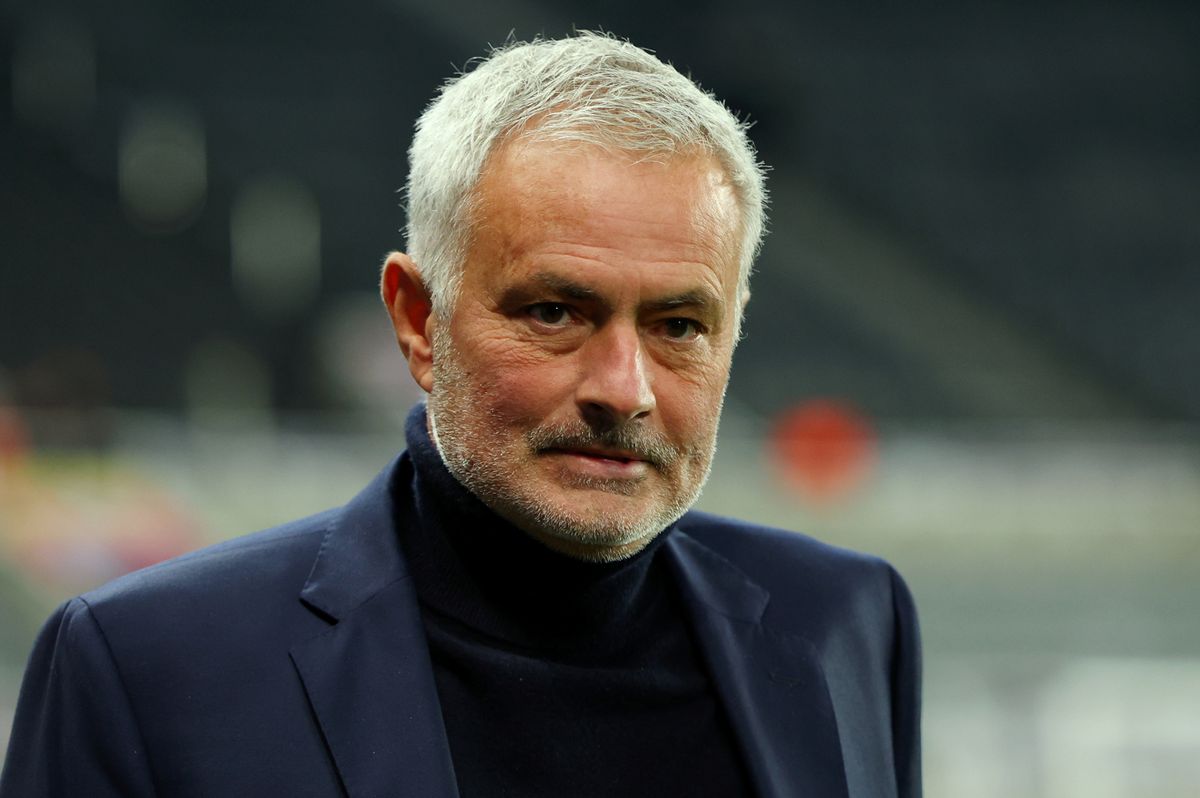 Jose Mourinho looks on 