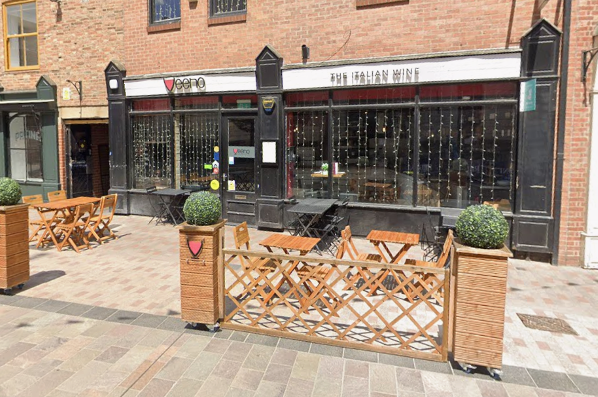 Photo shows the Veeno bar in Leicester's St Martin's Square 