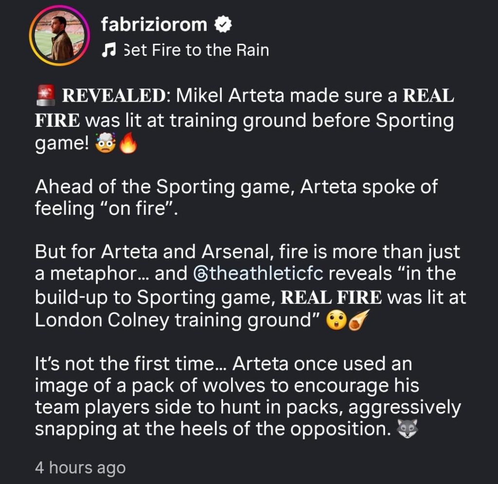 O Arteta a fazer bruxaria antes de receber o Sporting