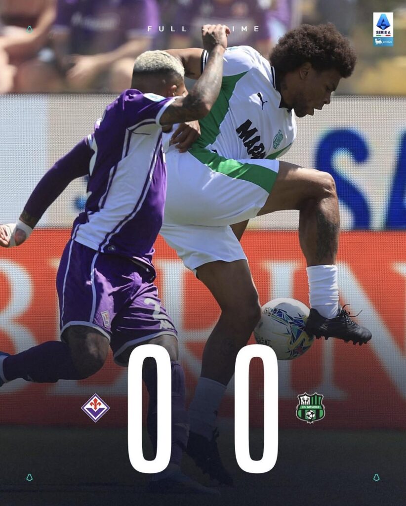 Fiorentina Sassuolo tie ends in a goalless draw. Fiorentina 0:0 Sassuolo