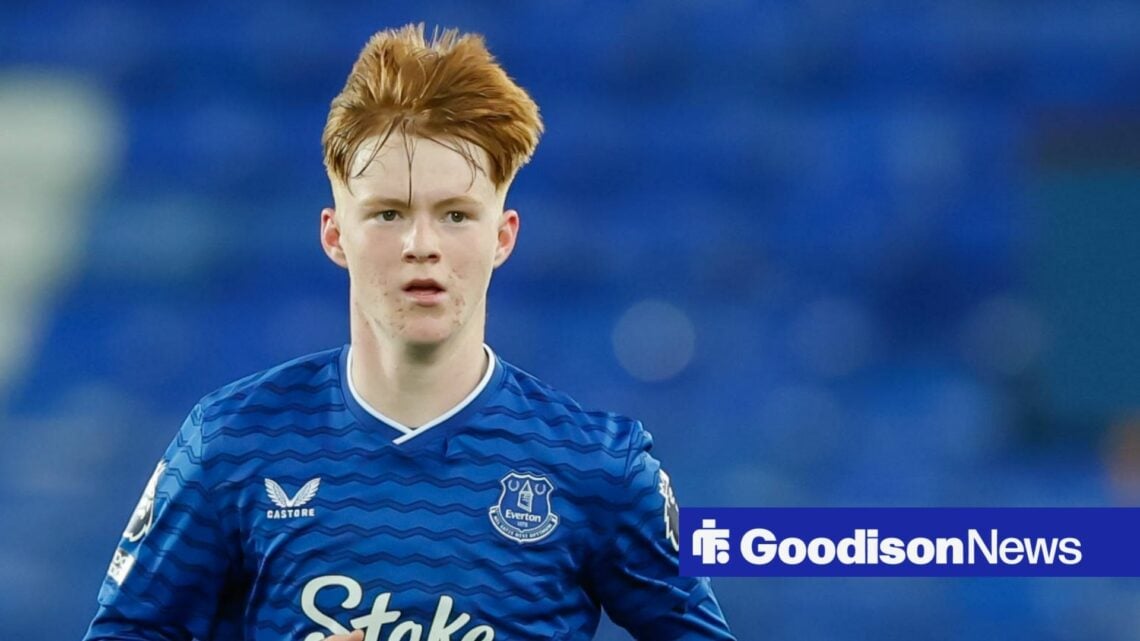 Braiden Graham playing for Everton U21 vs PSV