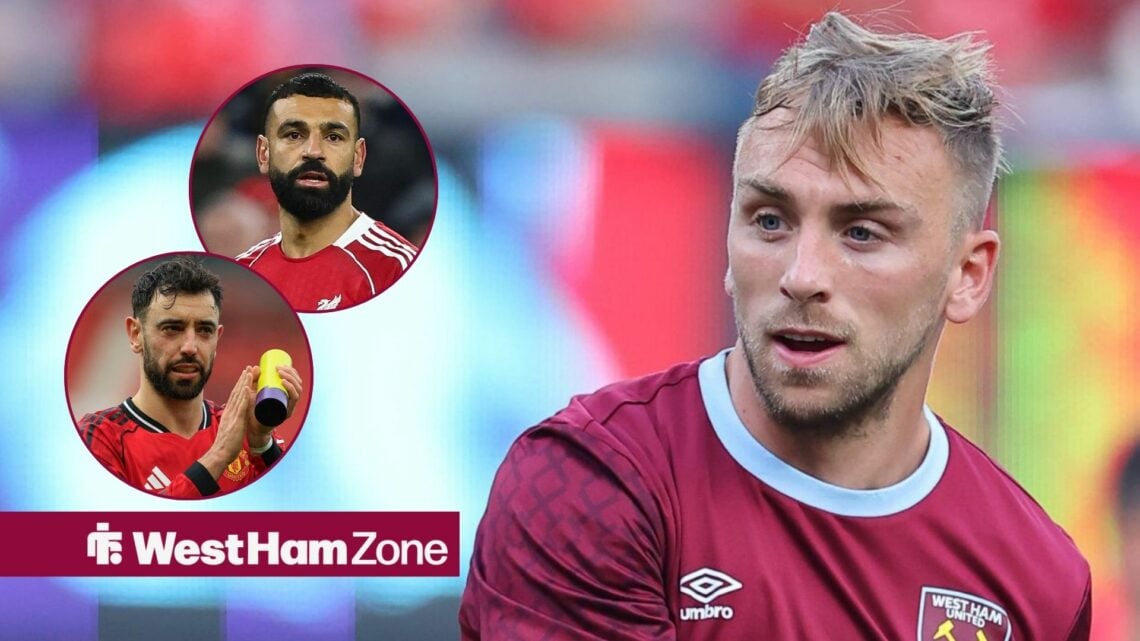Jarrod Bowen 20 of West Ham United warms up prior to the Premier League Summer Series game against Manchester United, ManU on July 26, 2025 at MetL...