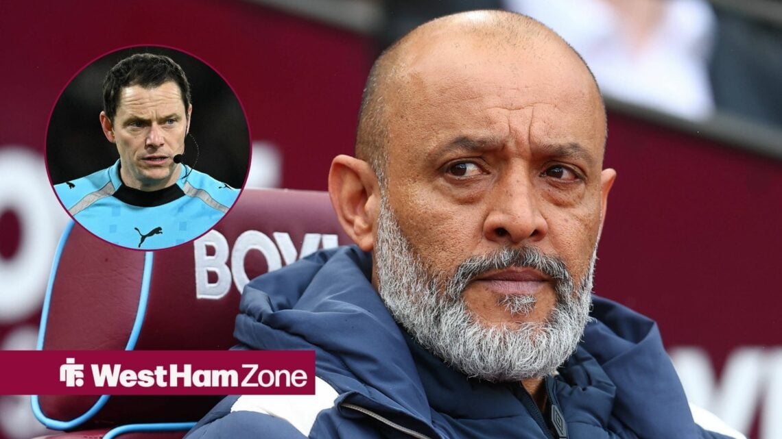 Nuno Espirito Santo looks worried with Darren England in circular inset
