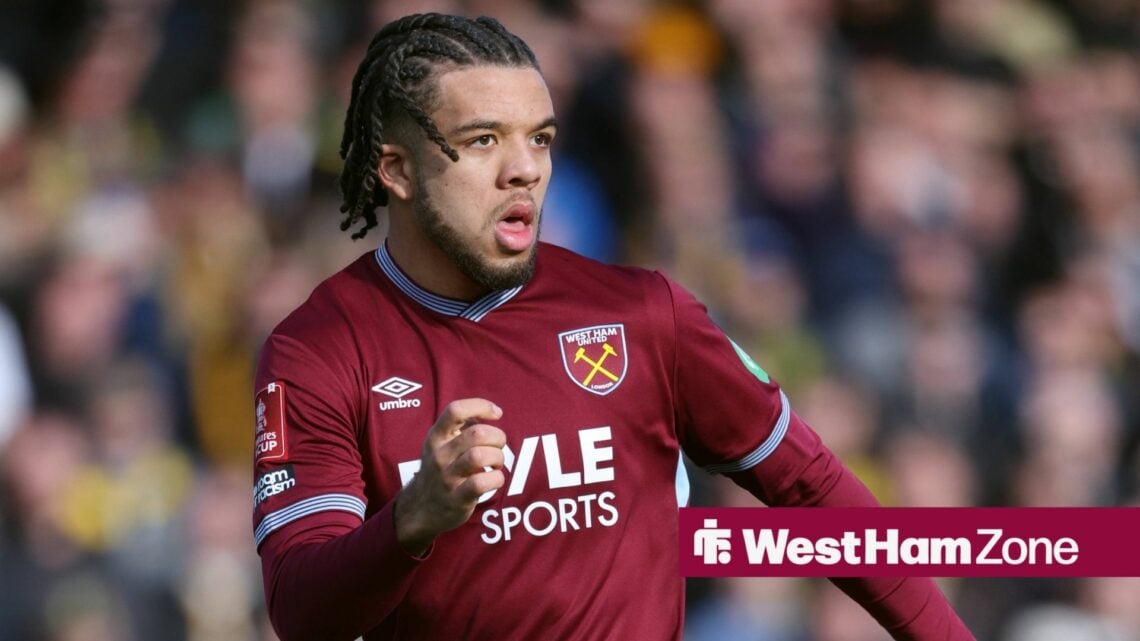 Ezra Mayers of West Ham United running during the Emirates FA Cup Fourth Round match between Burton Albion and West Ham United