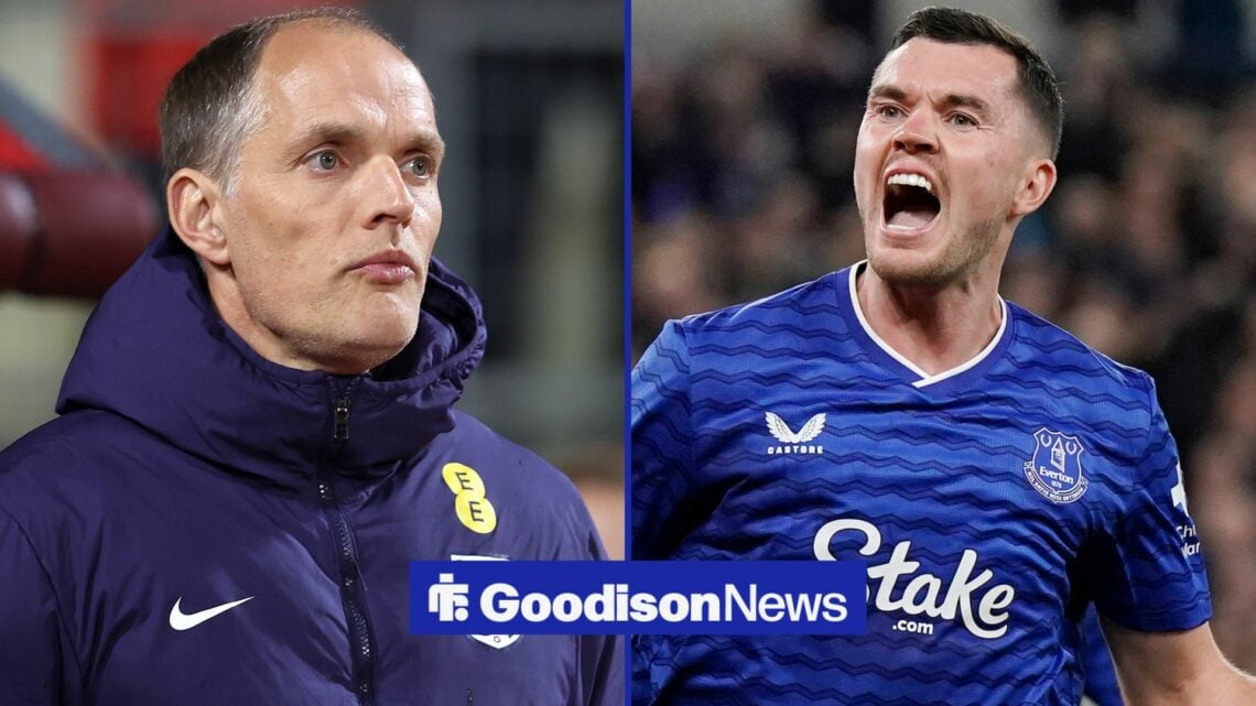 Liverpool, England, 29th September 2025. Michael Keane of Everton celebrates after scoring during the Everton vs West Ham United Premier League mat...