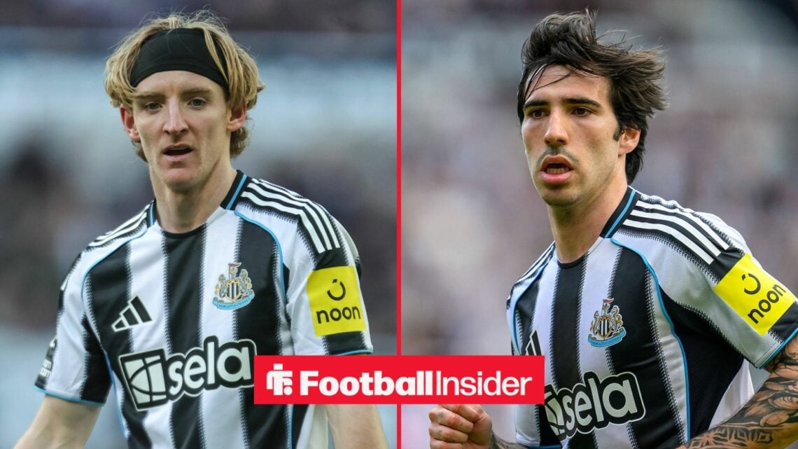 Newcastle players Anthony Gordon and Sandro Tonali