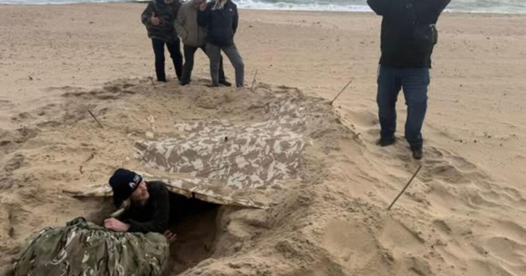 Veterans brave a night on the beach to support homelessness