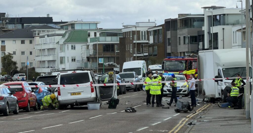 Large emergency response following crash in Sandbanks