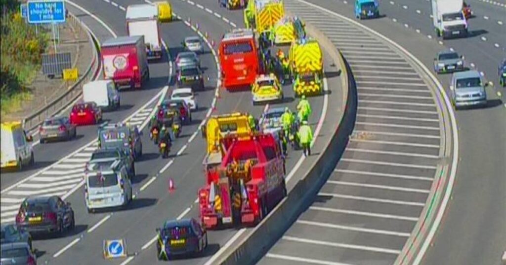 Dozens of children in crash on M27 near Southampton Airport