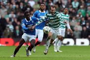 GLASGOW, SCOTLAND - MARCH 08: Mohamed Diomande of Rangers vies with Benjamin Nygren of Celtic during the Scottish Gas Scottish C