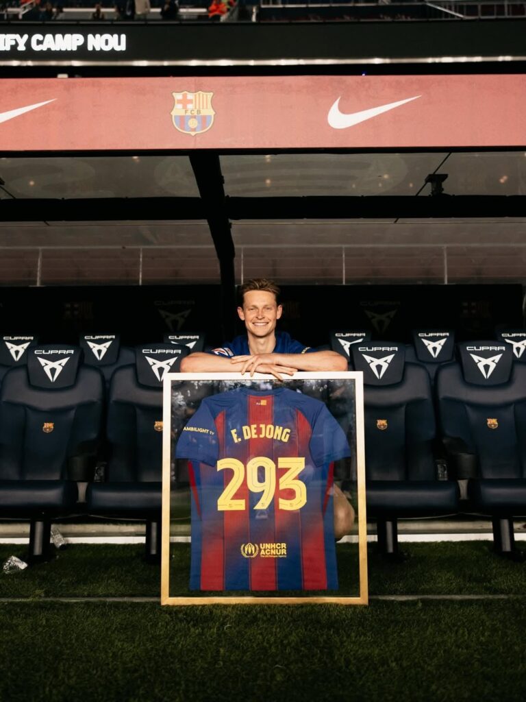 Frenkie de Jong on Instagram: "As a kid, I dreamed of one day playing for FC Barcelona. That I’m now the Dutch player with the most appearances for this club makes me proud. Been here for some years and still it only feels like the beginning. Visca Barça Sempre"