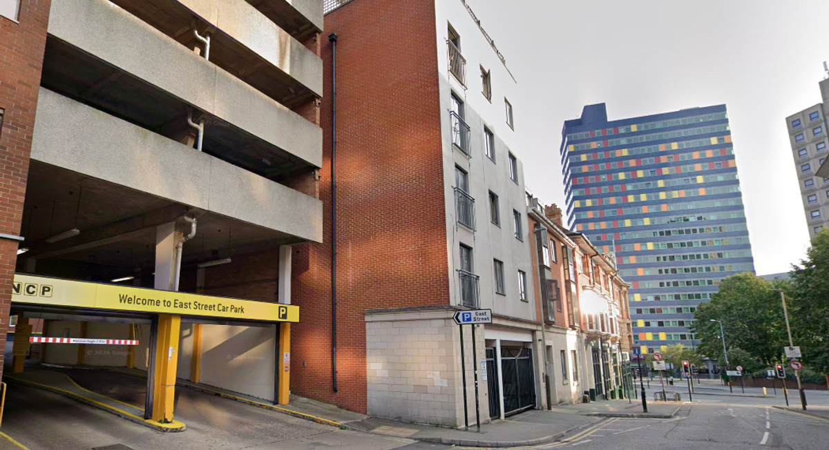 Photo shows the city's East Street car park, which is now surrounded by vacant office buildings