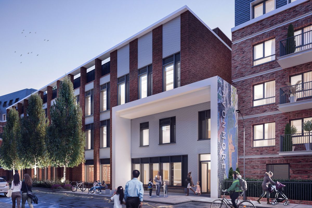 A mock-up of the front of the proposed new Avonmore Primary School