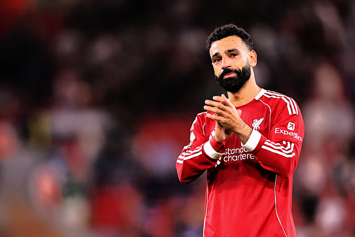 Mohamed Salah in tears after scoring in Liverpool's 4-2 win over Bournemouth, August 2025