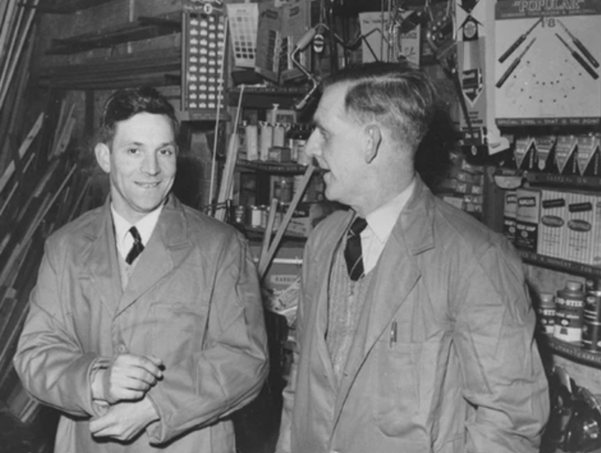 Photo shows Daymans DIY founder William Dayman with this son Ron 